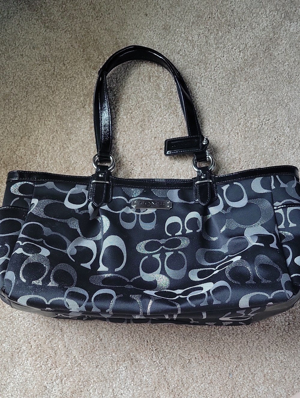 NWOT - Coach Black and Silver Signature Tote